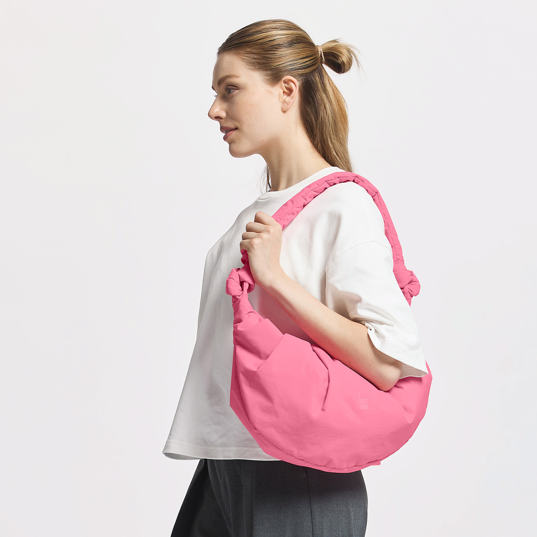 GOT BAG Pleat Moon Bag Large Salina Pink