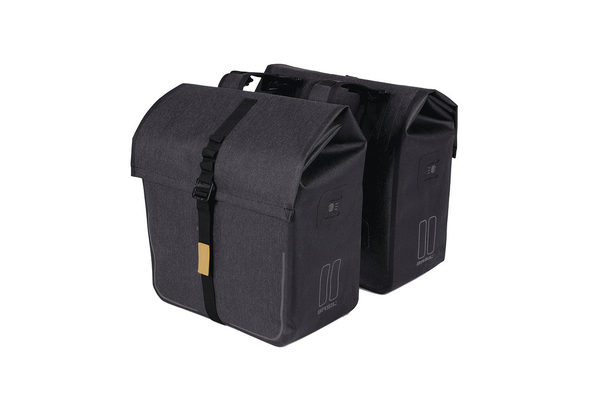Basil Doppelpacktasche Urban Dry charcoal melee