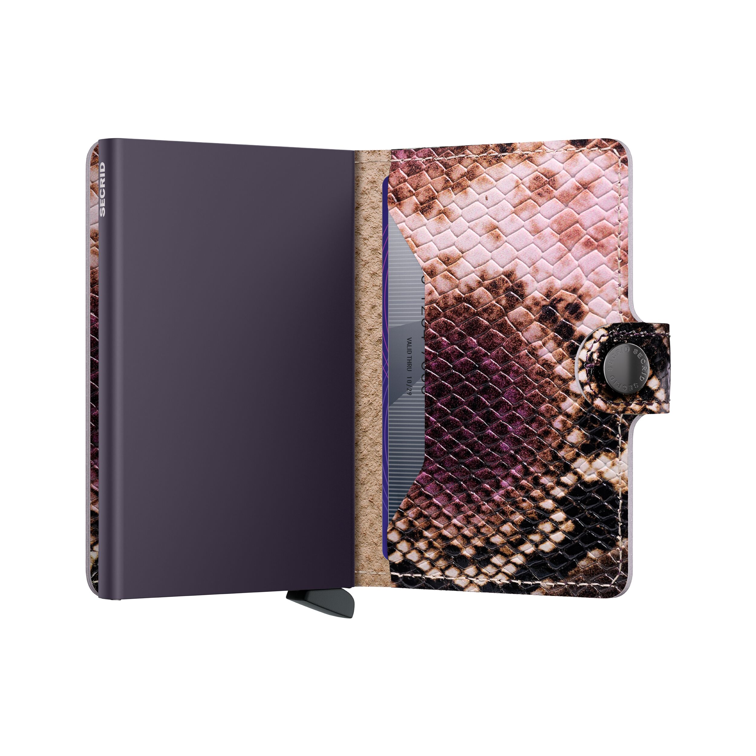 Secrid Miniwallet Serpent Purple – Schrägansicht