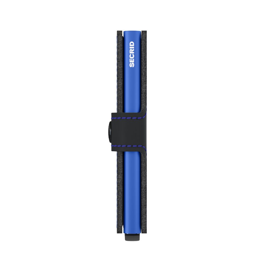 Secrid Miniwallet Matte Black & Blue – Seitenansicht