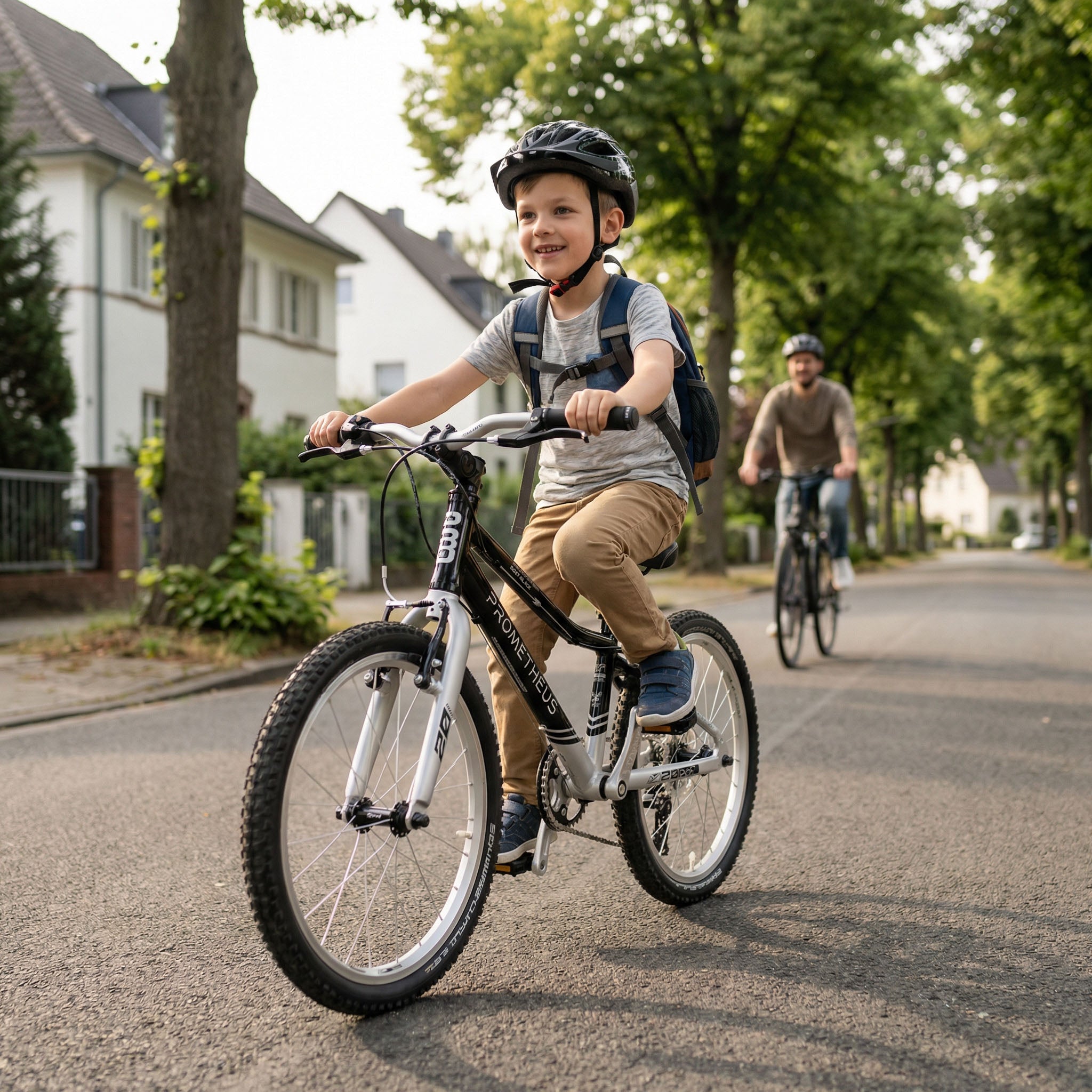 Prometheus PRO 20 Zoll Kinderfahrrad Schwarz/Silber matt (Soot-Black) – Bild 2