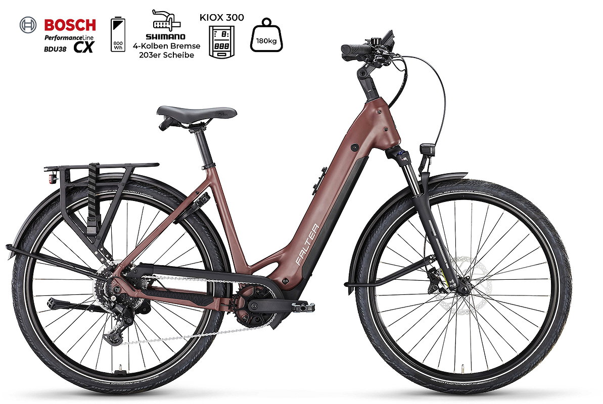 FALTER E 7.0 PLUS 800 Wave 28" 55cm wine red 2026