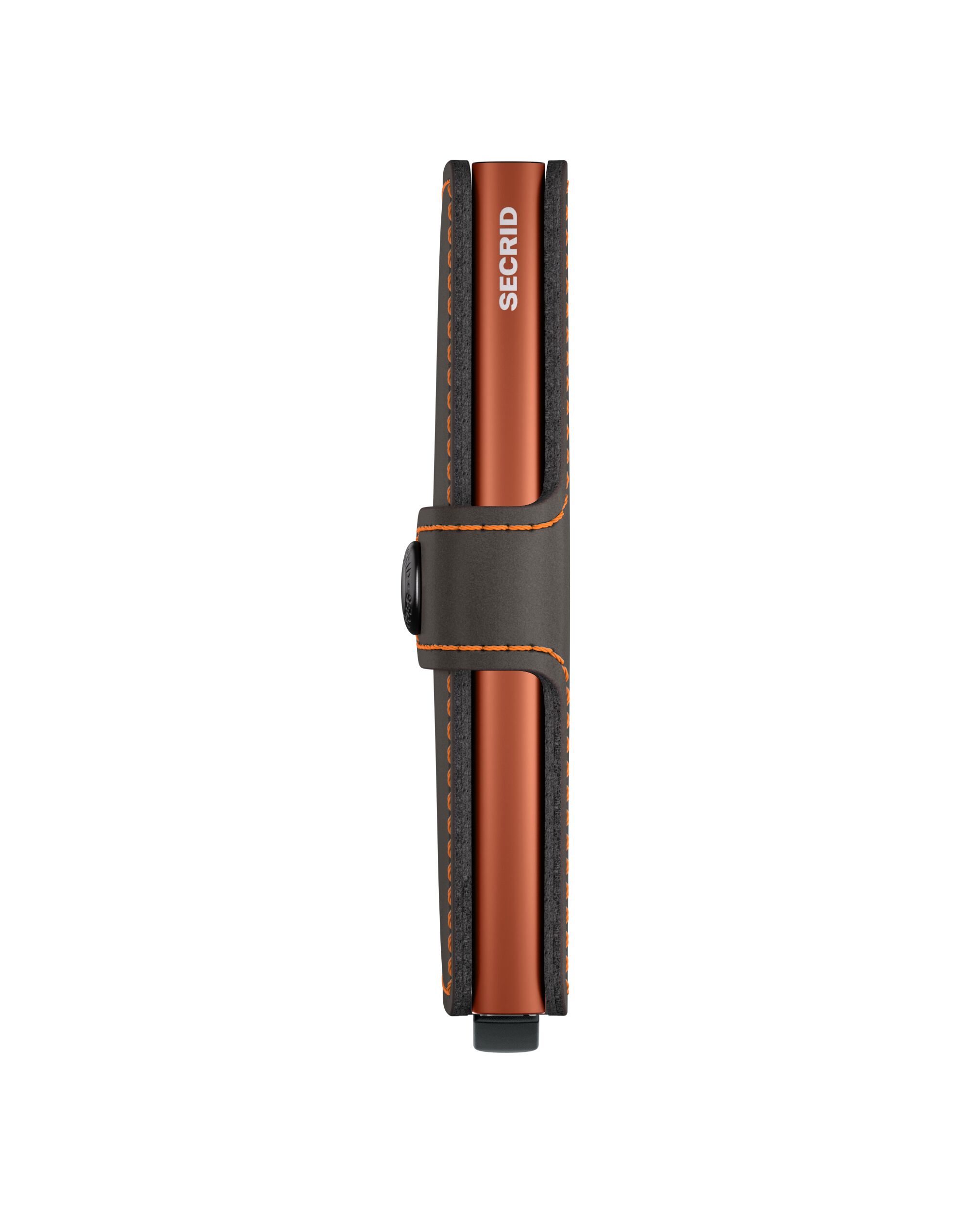 Secrid Miniwallet Matte Truffle & Orange – Seitenansicht