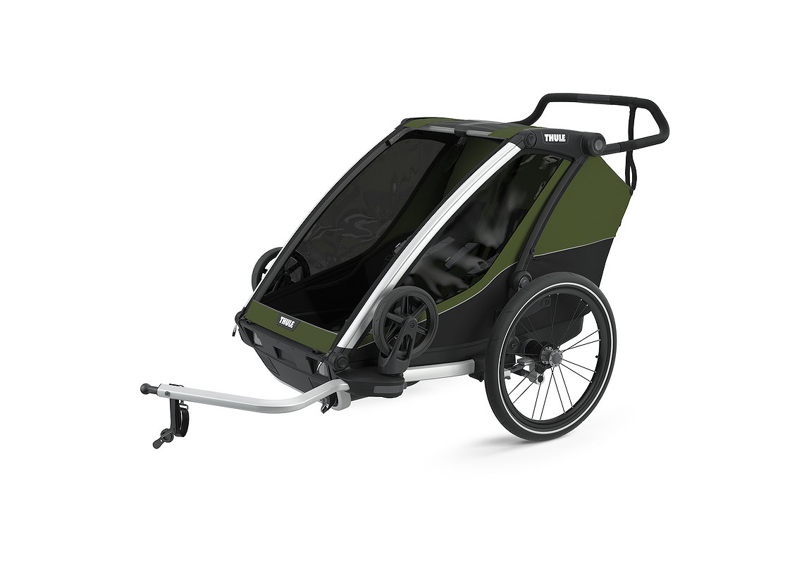 Thule Kinderanhaenger Chariot Cab 2 1-2 Sitzer zypressen gruen