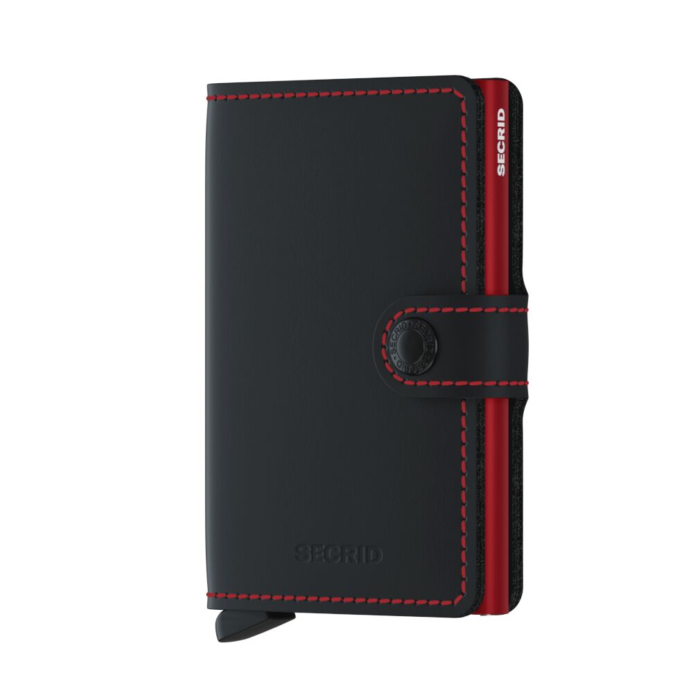 Secrid Miniwallet Matte Black & Red – Vorderansicht