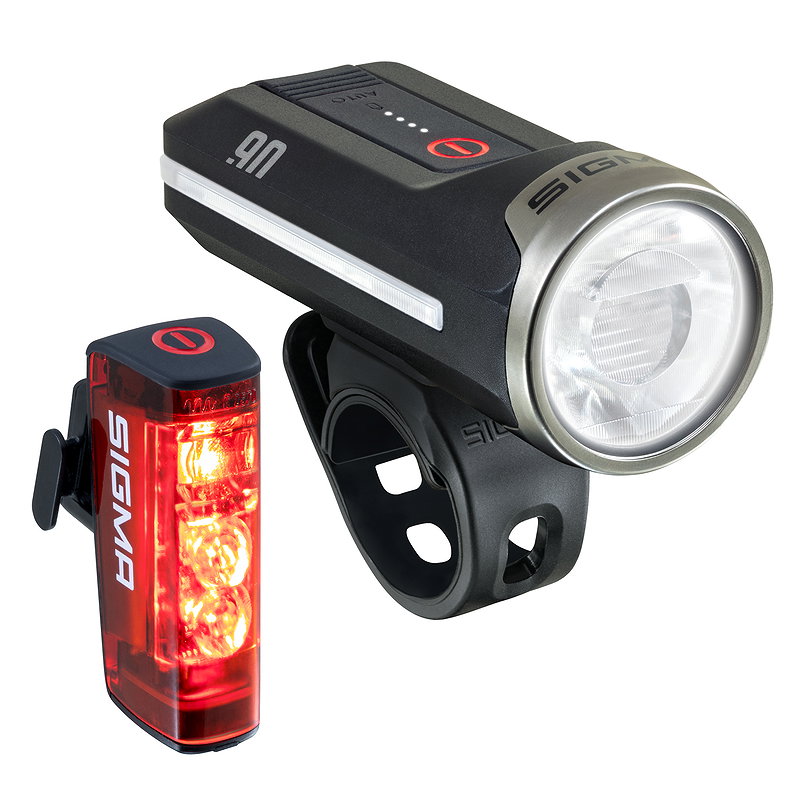 SIGMA LED Akkuleuchten Set Aura 90 + Hiro 50 schwarz 90 Lux 17876