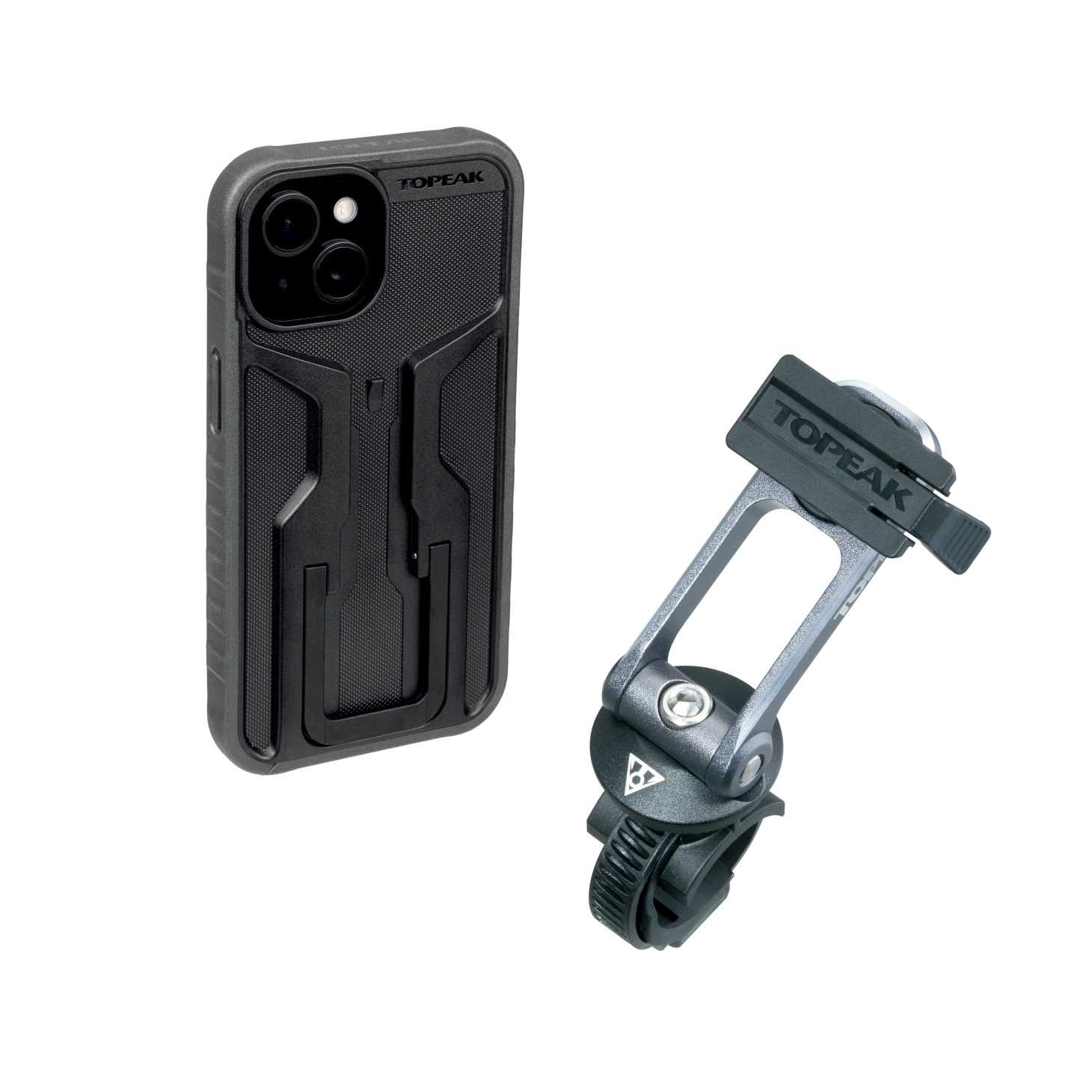 Topeak RideCase iPhone 15 Plus, Black/Gray, mit Halter