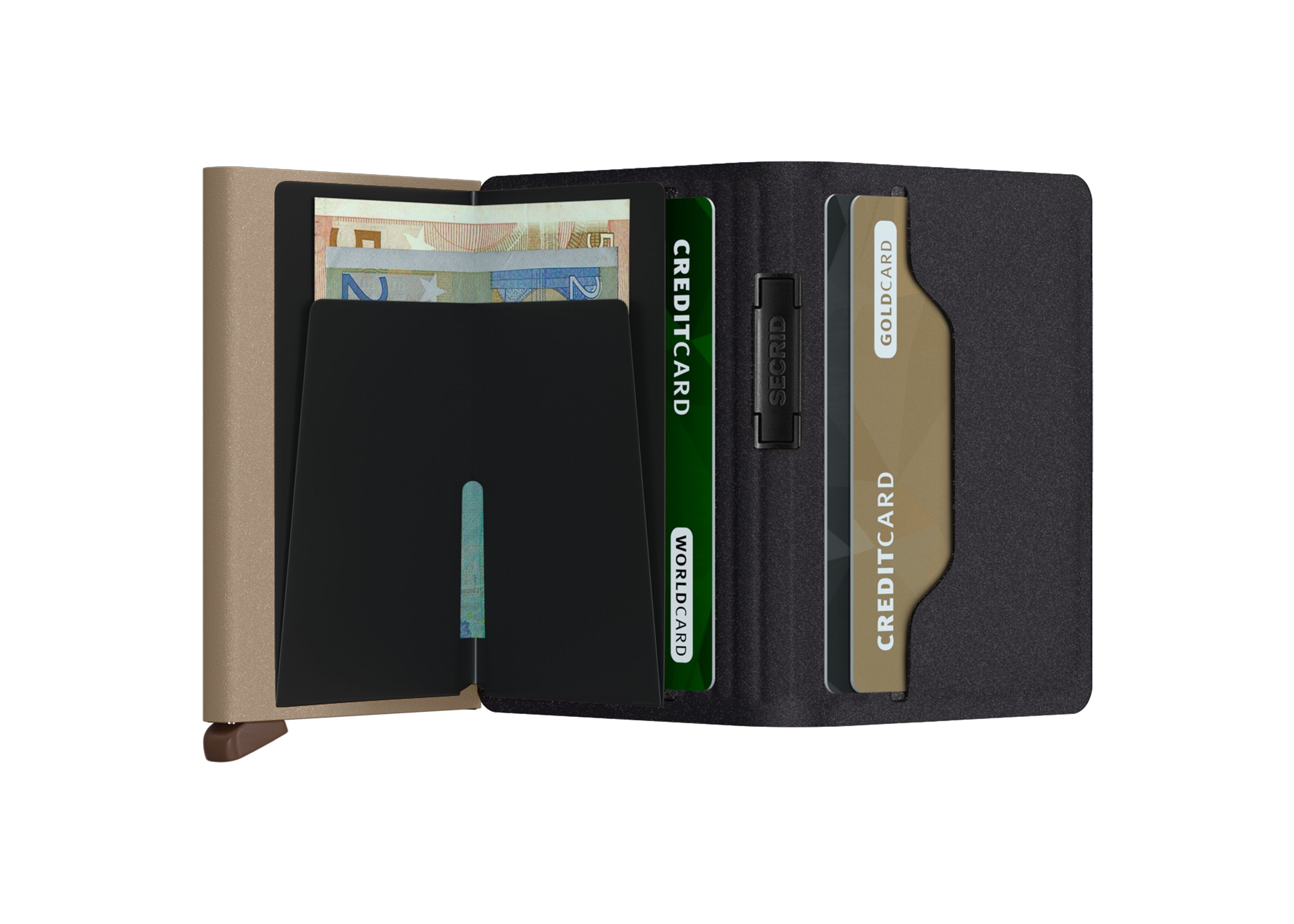 Secrid Bandwallet Liba Black-Olive – geöffnet