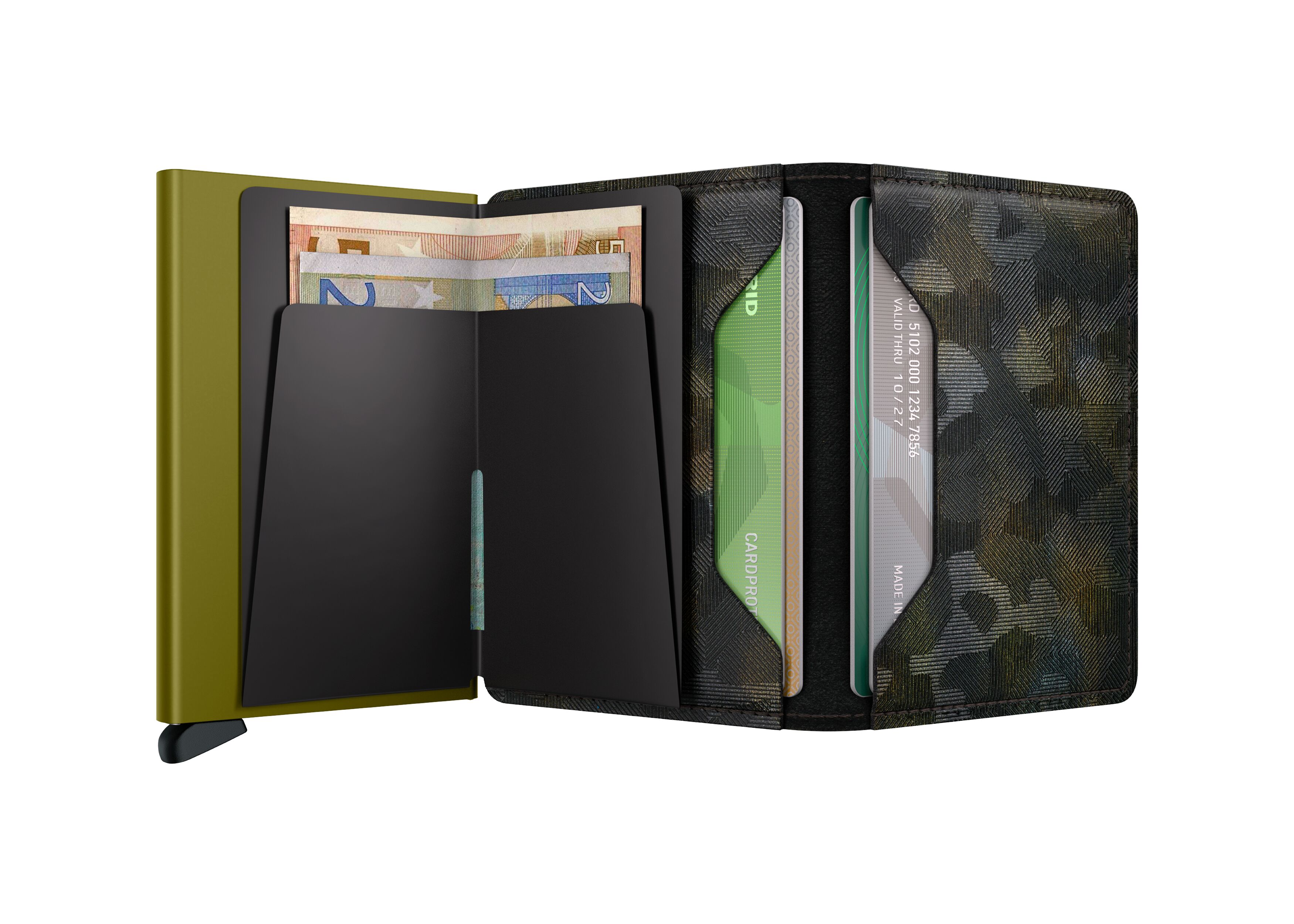 Secrid Slimwallet Jungle Moss – geöffnet
