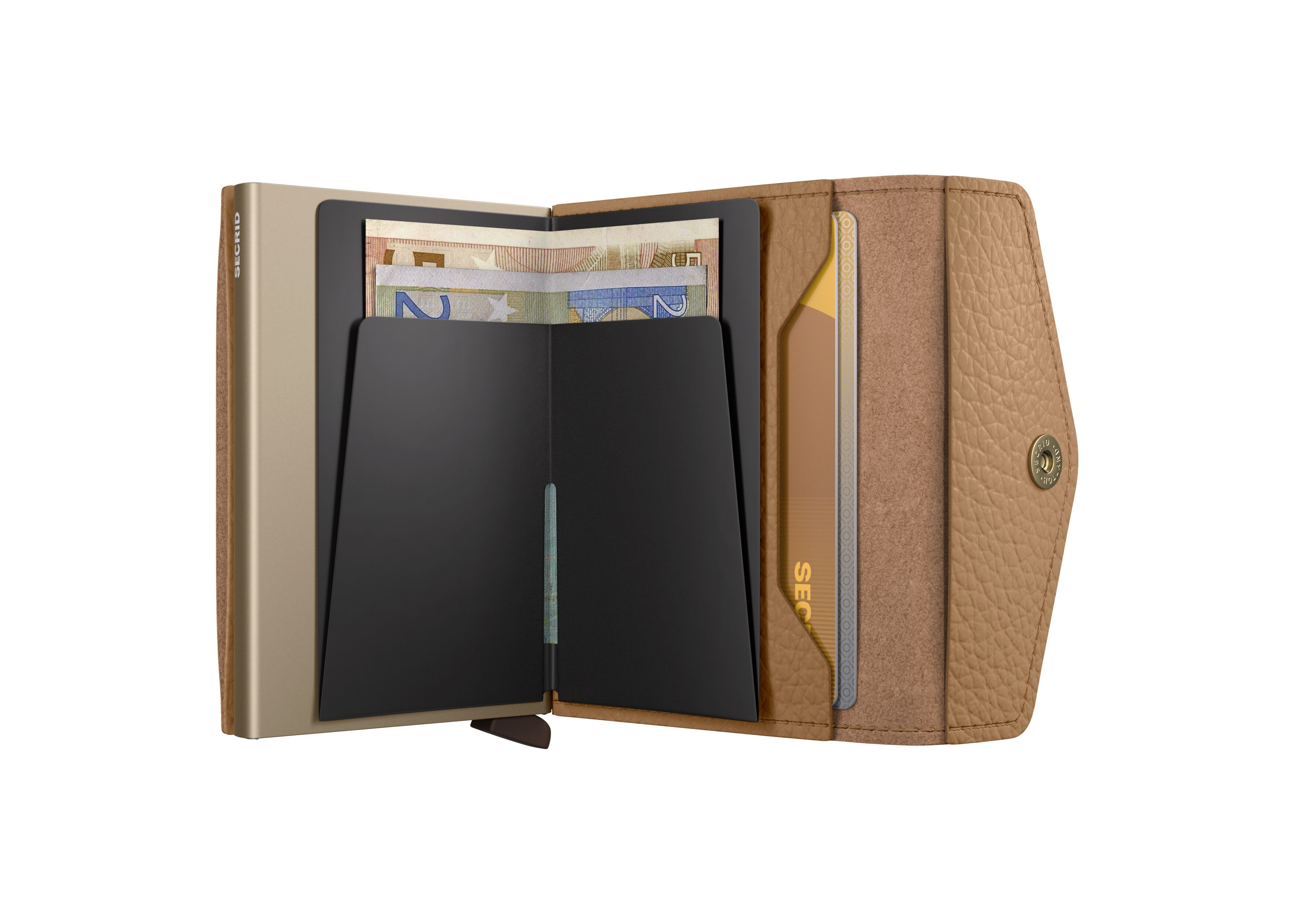 Secrid Envelope Pebble Cappuccino – geöffnet