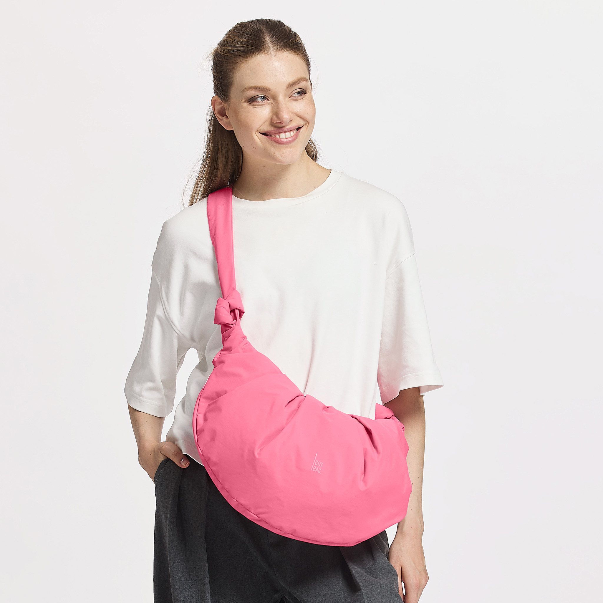 GOT BAG Pleat Moon Bag Large Salina Pink