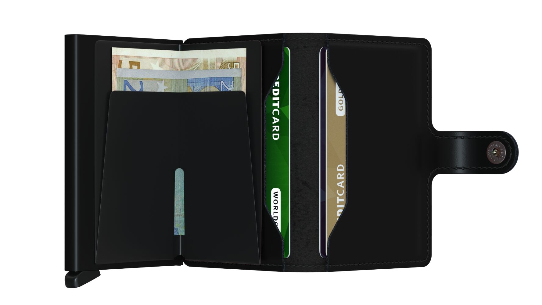 Secrid Miniwallet Matte Black – geöffnet
