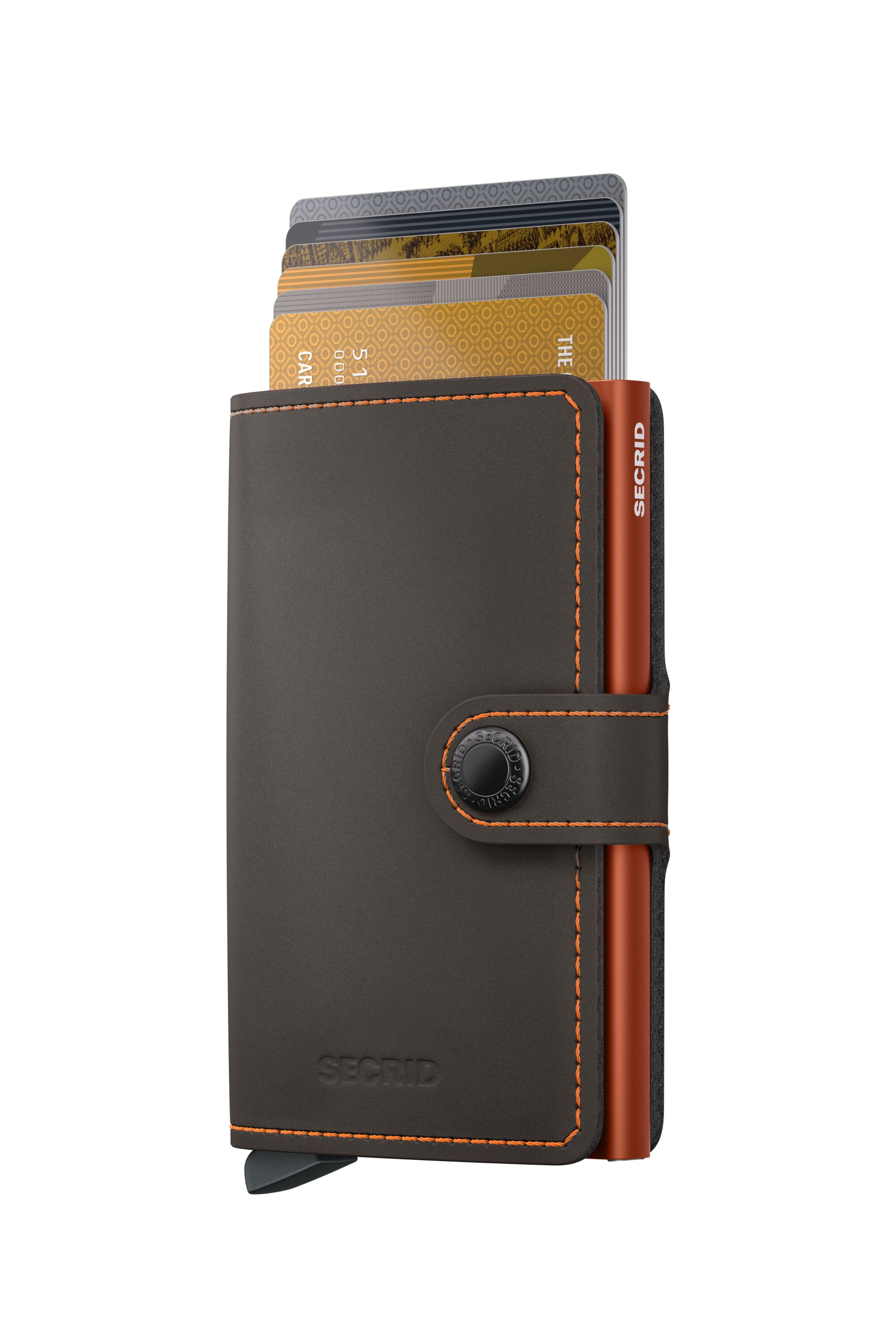 Secrid Miniwallet Matte Truffle & Orange – mit Karten