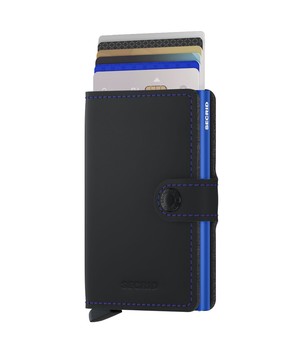 Secrid Miniwallet Matte Black & Blue – mit Karten