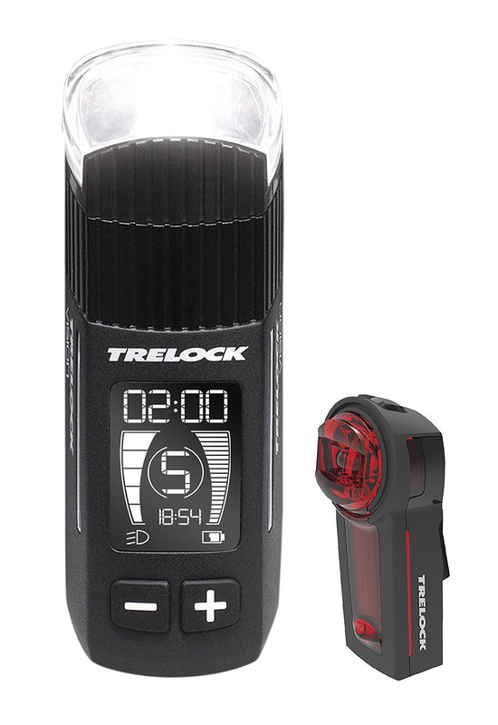 TRELOCK LED Akkuleuchten Set 100 LUX LS 760+LS 740 schwarz