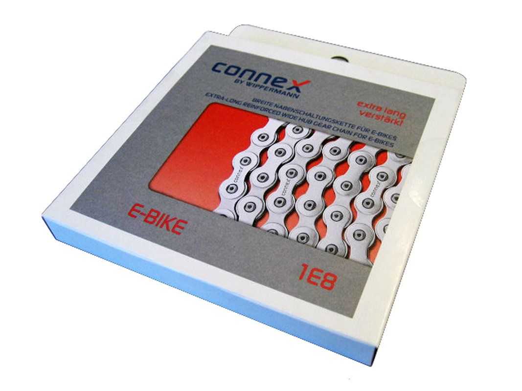 Connex E-Bike Kette 1E8 Nabenschaltung silber 132 Glieder, 1/2" x 1/8"