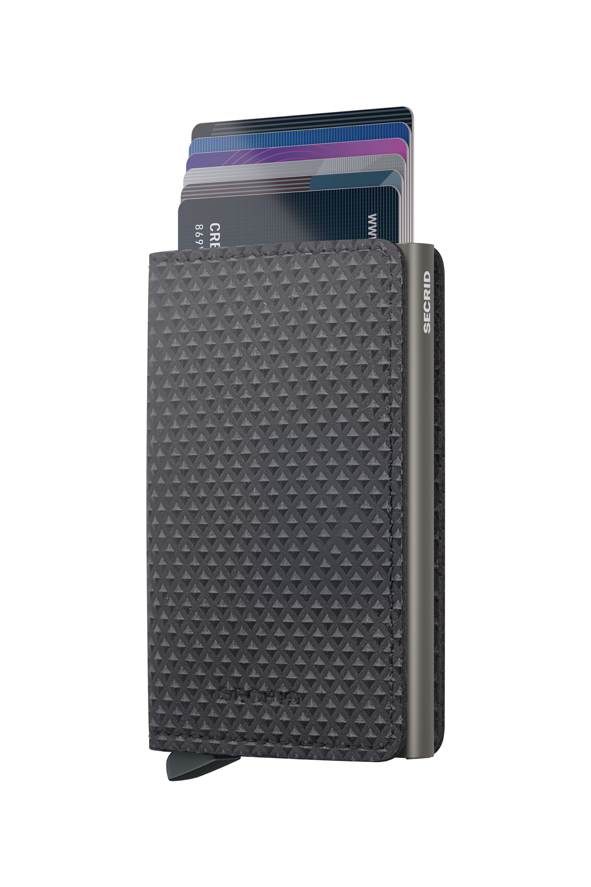 Secrid Slimwallet Pyramid Grey – mit Karten