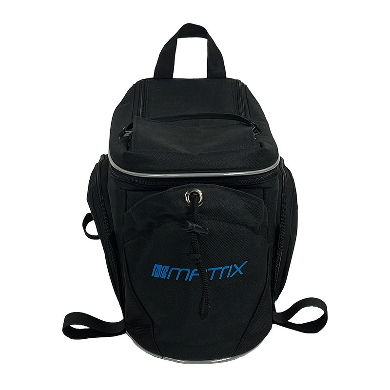 MATRIX Gepäckträgertasche schwarz mit blauem Matrix-Logo