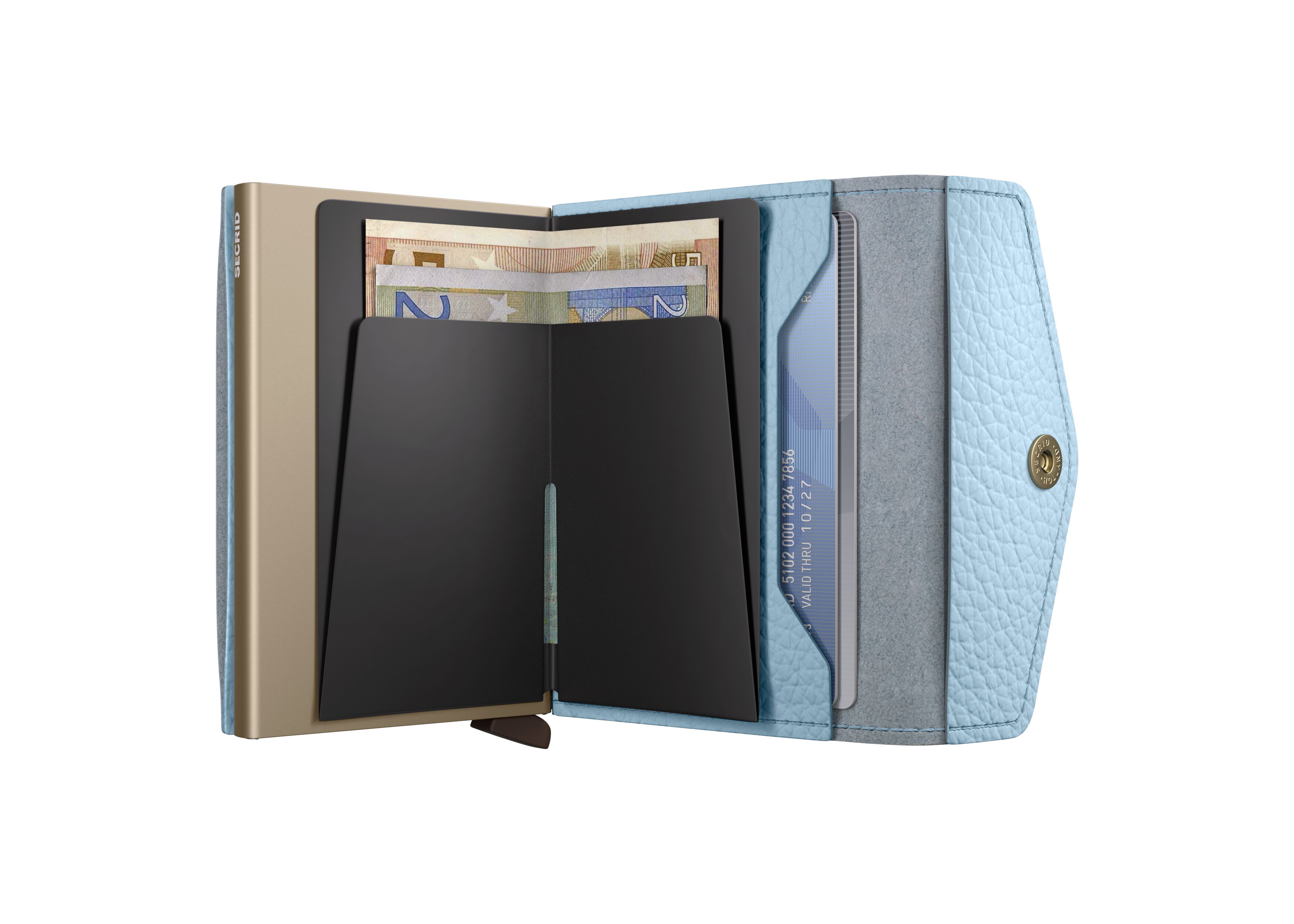Secrid Envelope Pebble Ice Blue – geöffnet
