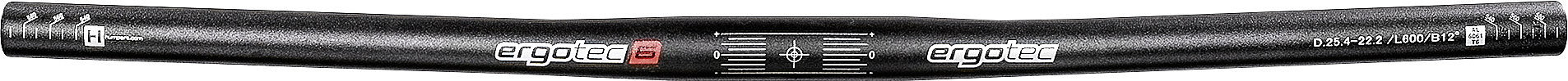ergotec Cross-/Country Lenkerbügel Flat Bar 600 mm schwarz sand. 12°/0° 0 mm 25,4 mm