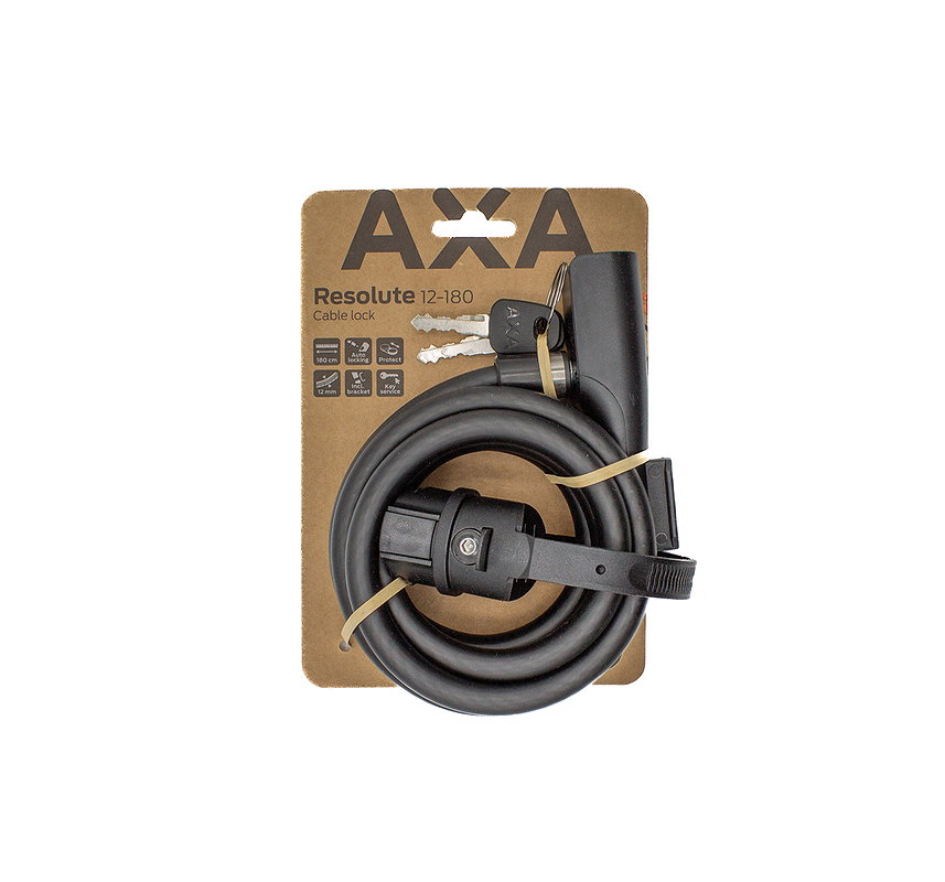 AXA Spiralkabelschloss Resolute 12 mm mattschwarz 180 cm