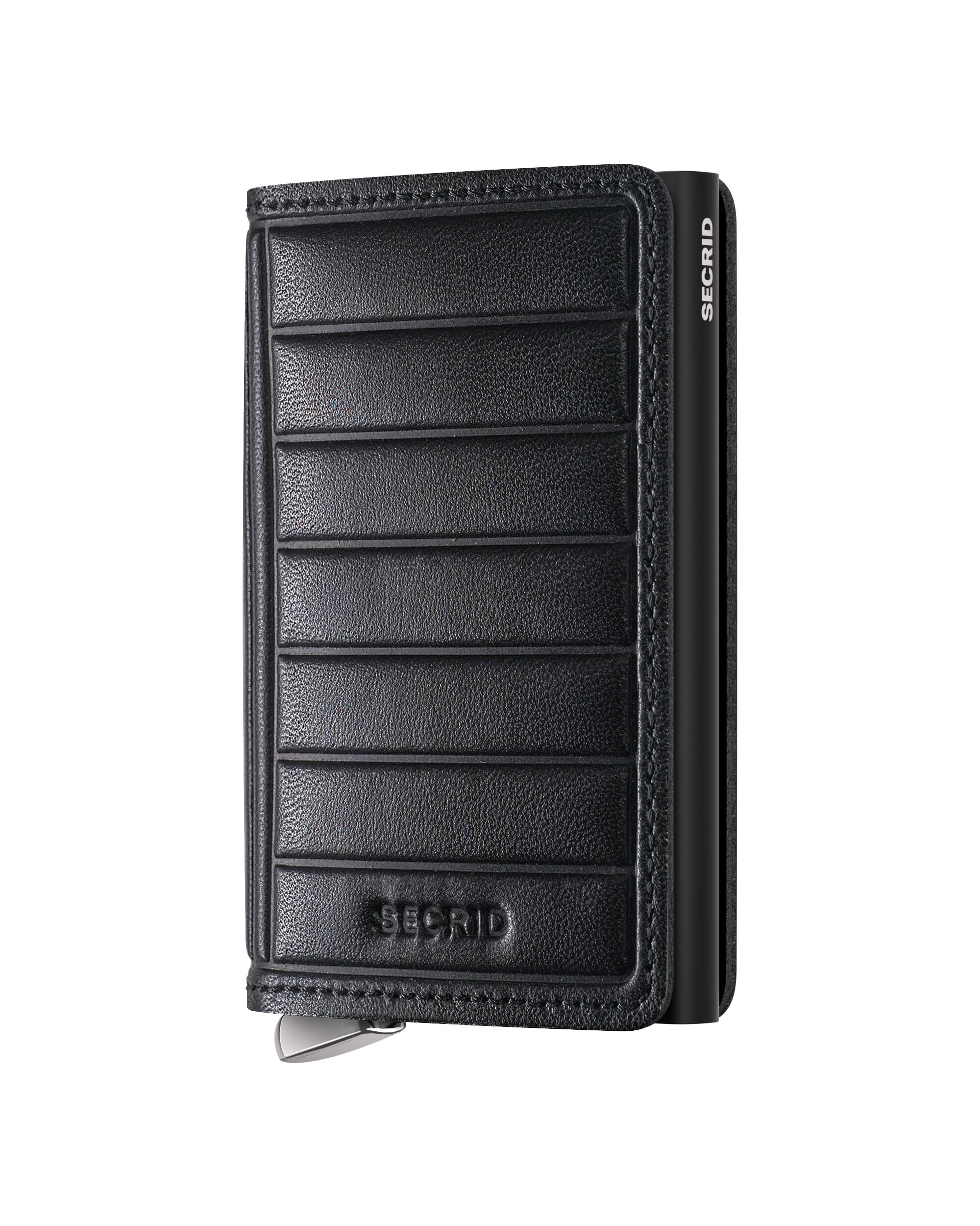 Secrid Slimwallet Emboss Lines Black+ – Vorderansicht