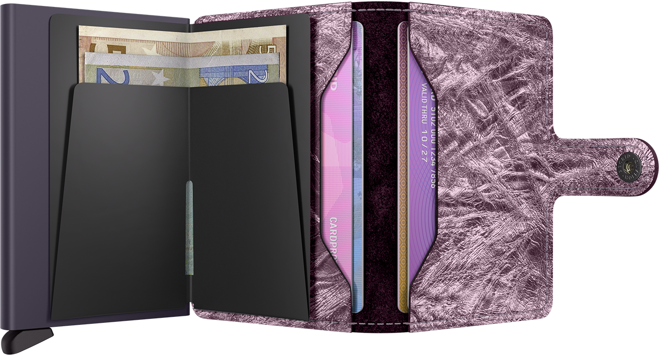 Secrid Miniwallet Crunch Pink – geöffnet