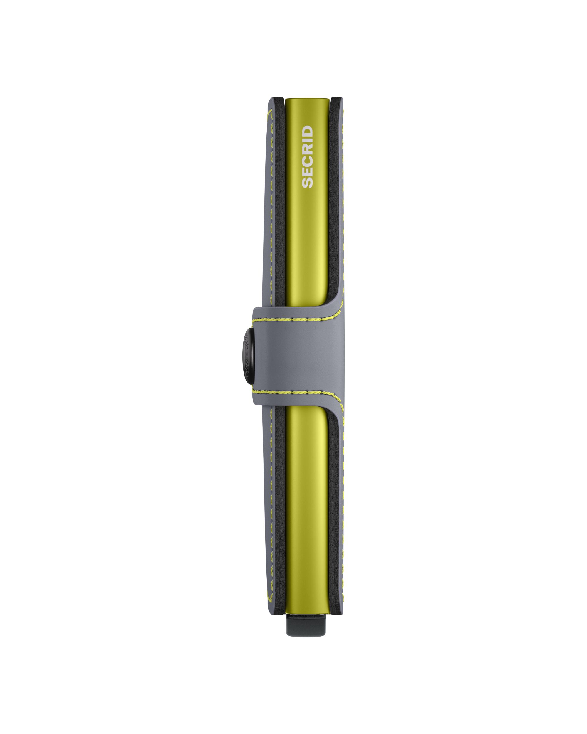 Secrid Miniwallet Matte Grey & Lime – Seitenansicht