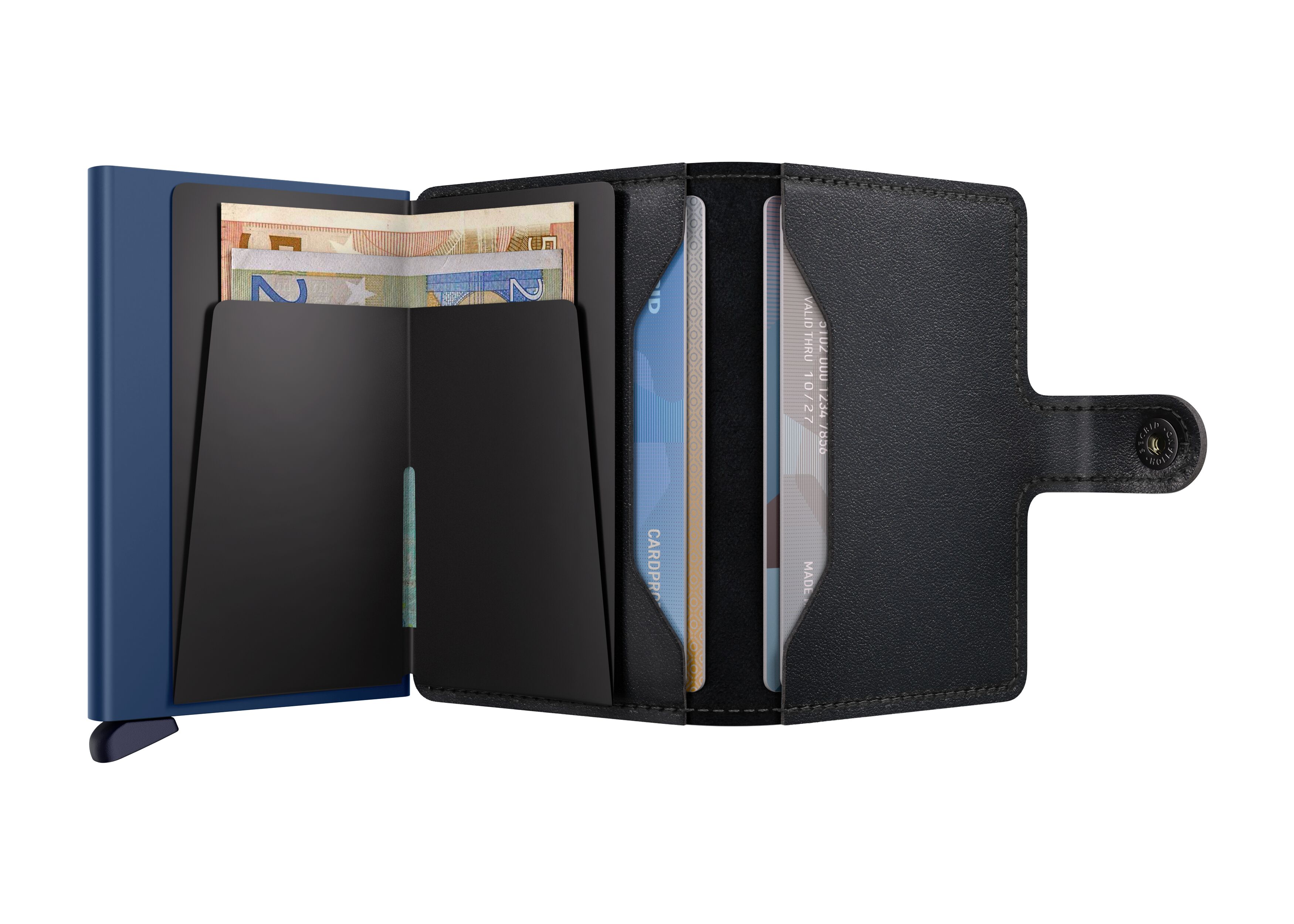Secrid Miniwallet Original Black-Navy – geöffnet