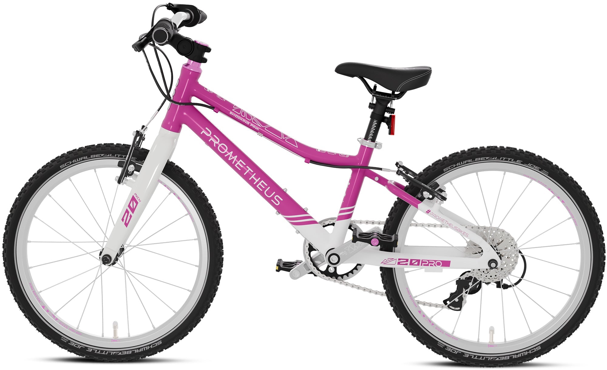 Prometheus PRO 20 Zoll Kinderfahrrad Rosa/Weiß (Shocking Pink) – Detail 2