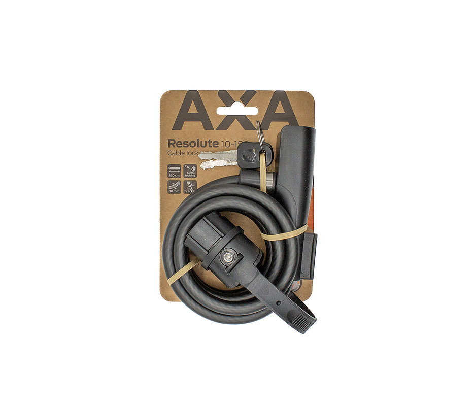 AXA Spiralkabelschloss Resolute 10 mm mattschwarz 150 cm