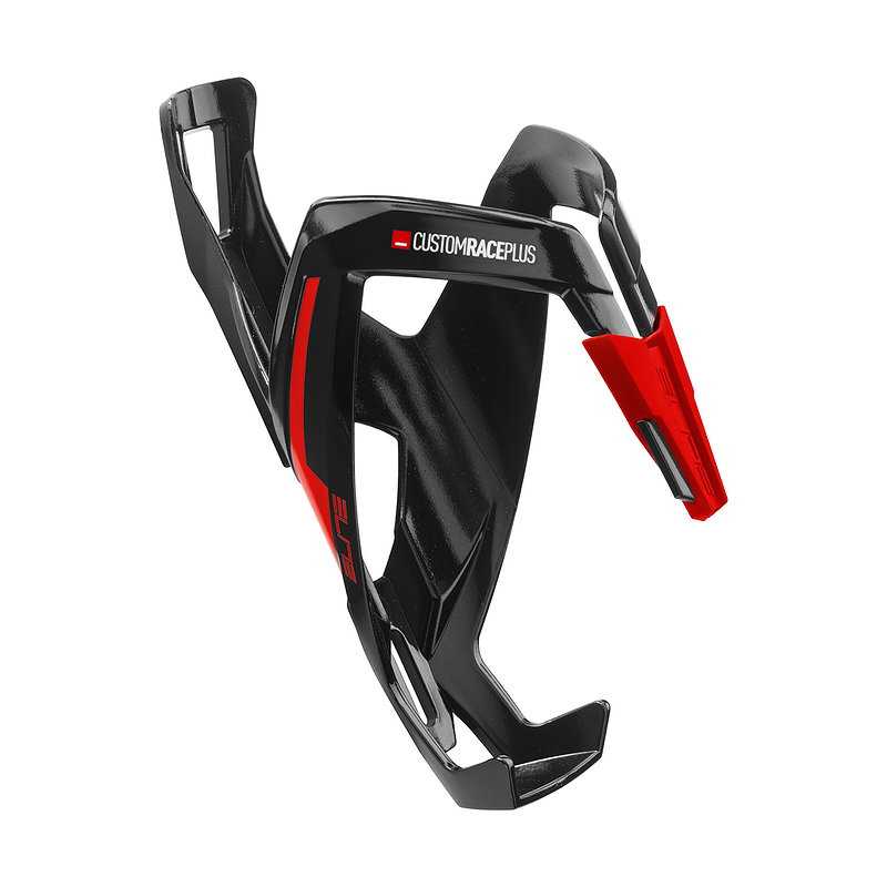 Elite Flaschenhalter Custom Race Plus schwarz glossy, Graphik rot