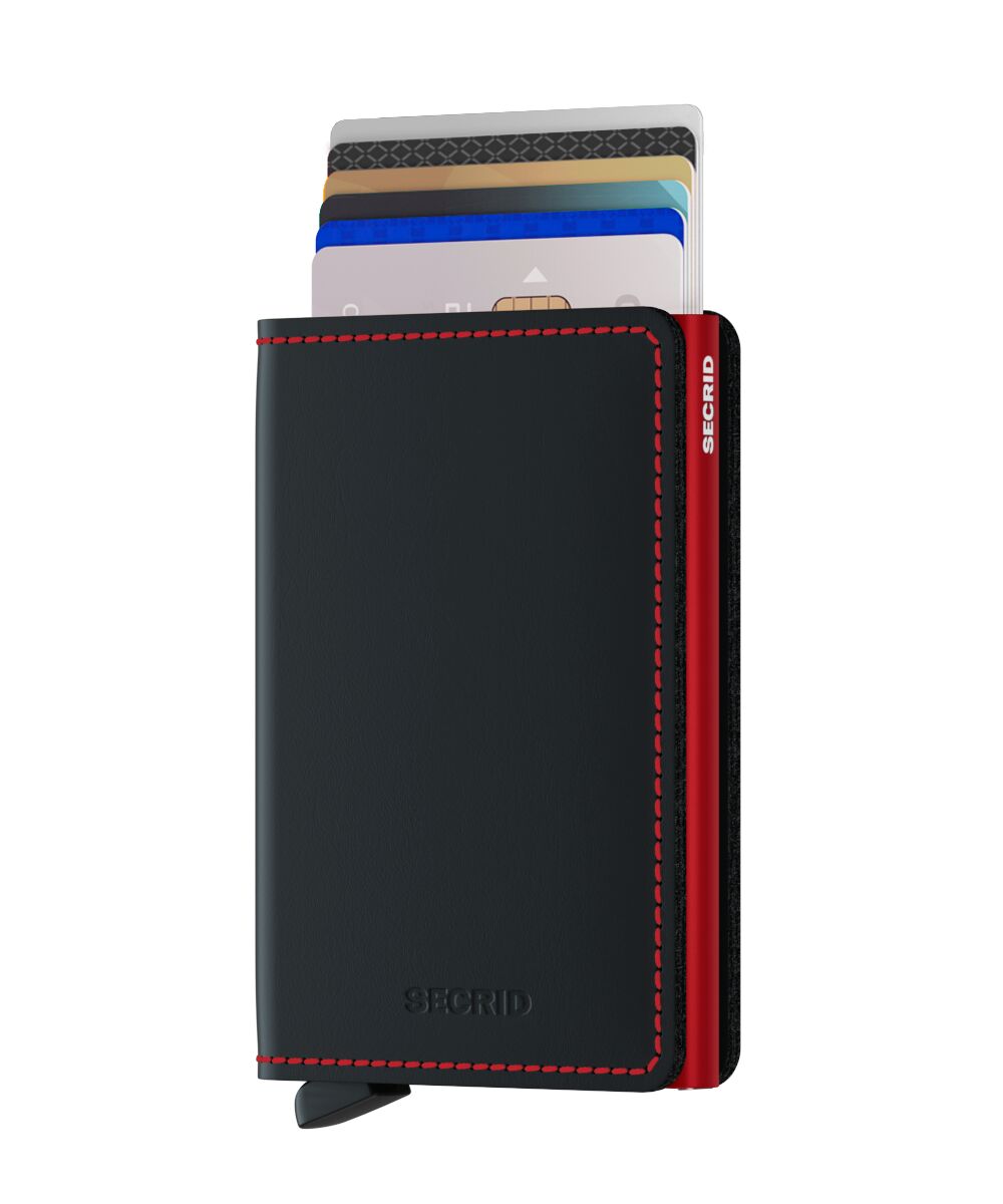 Secrid Slimwallet Matte Black & Red – mit Karten