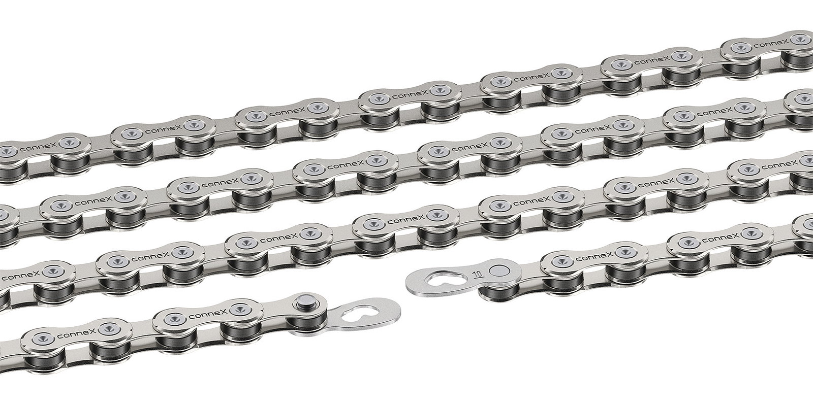 Connex Fahrrad Kette 10s8 10-fach silber 114 Glieder, 1/2" x 11/128"