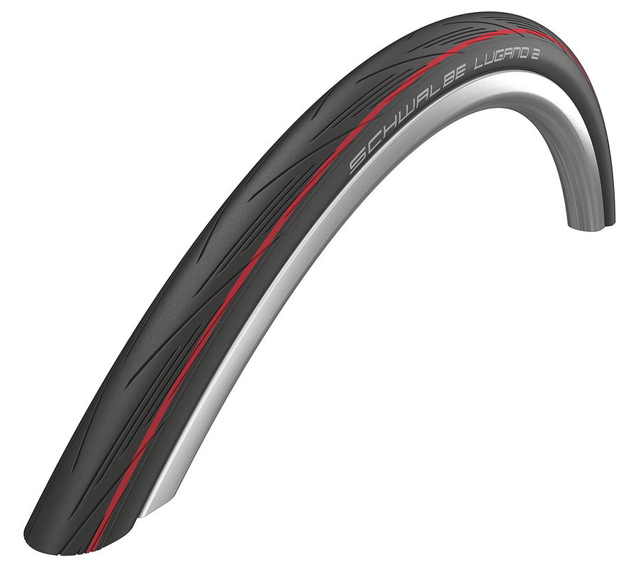 Schwalbe Fahrradreifen Lugano II HS 471 rot Stripes 25-622 700x25C 11159021