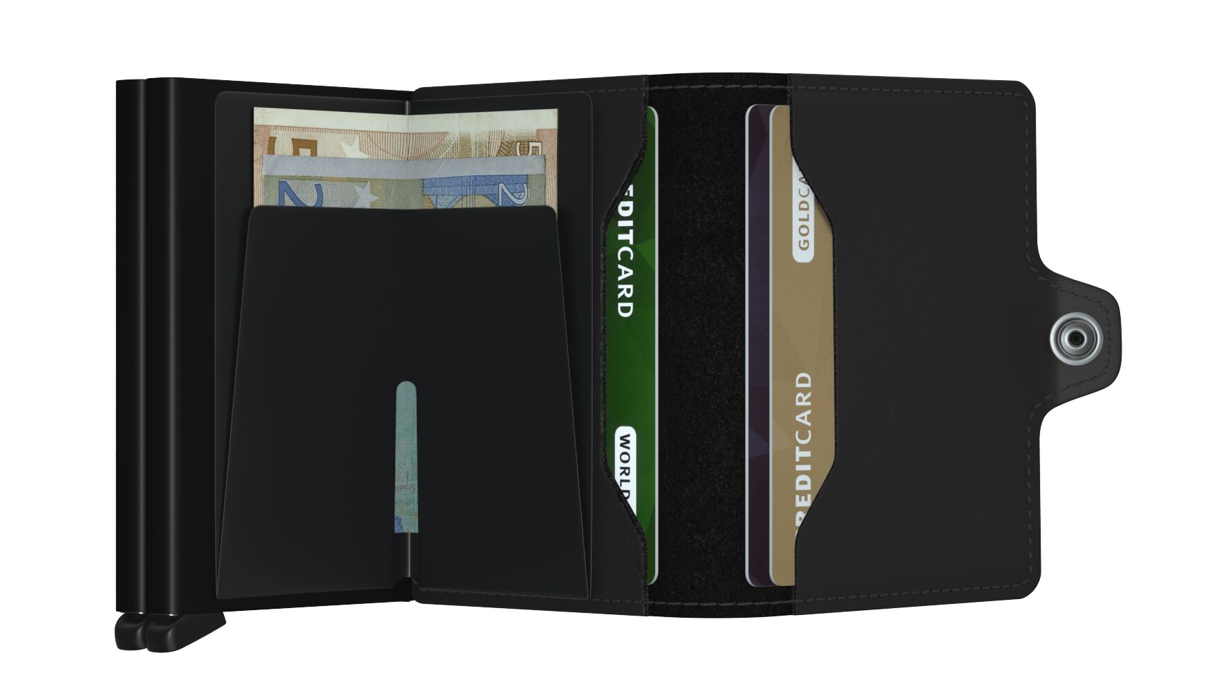 Secrid Twinwallet Matte Black – geöffnet