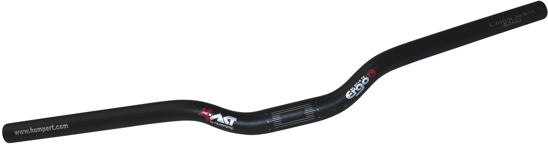 ergotec MTB/ATB Lenker Ergo 630 mm schwarz sand. 14°/5" 30 mm 25,4 mm