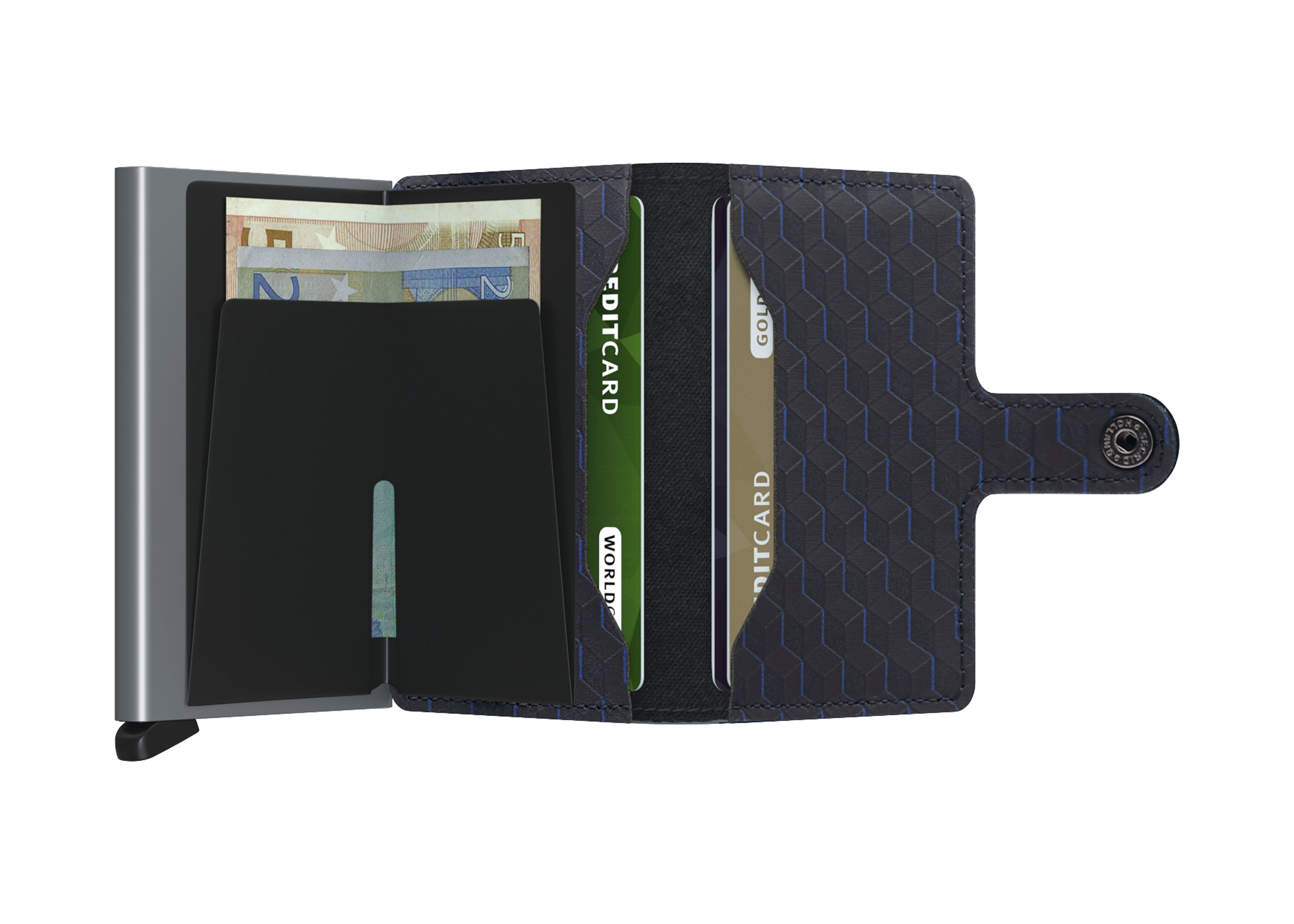 Secrid Miniwallet Optical Black-Titanium – geöffnet