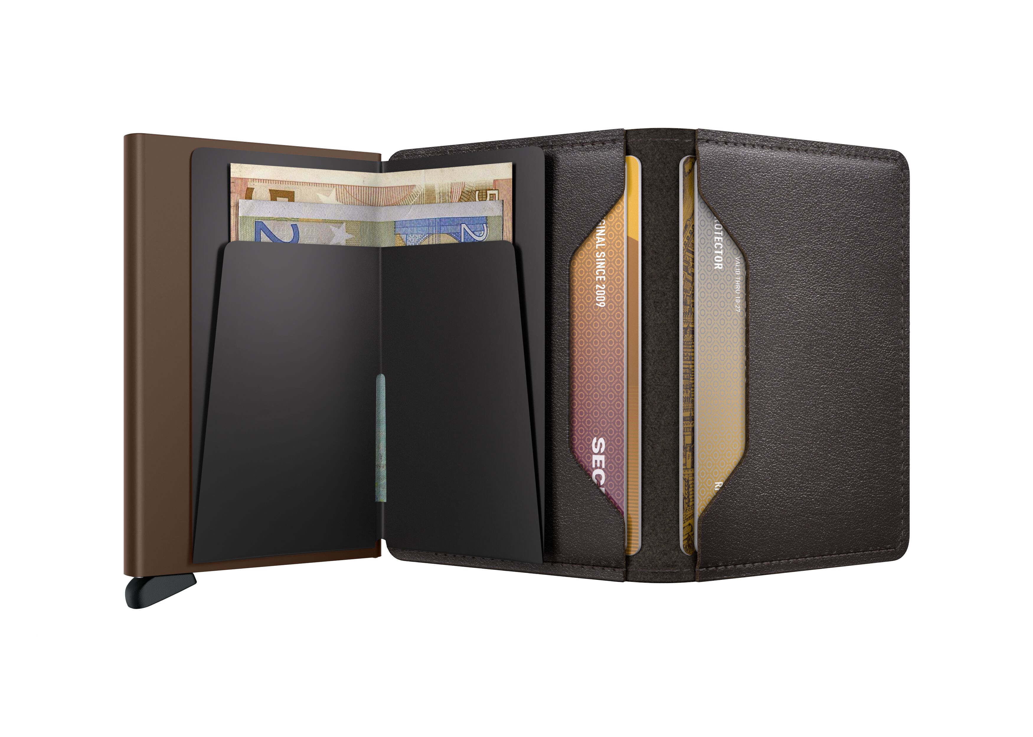 Secrid Slimwallet Original Chocolate – geöffnet