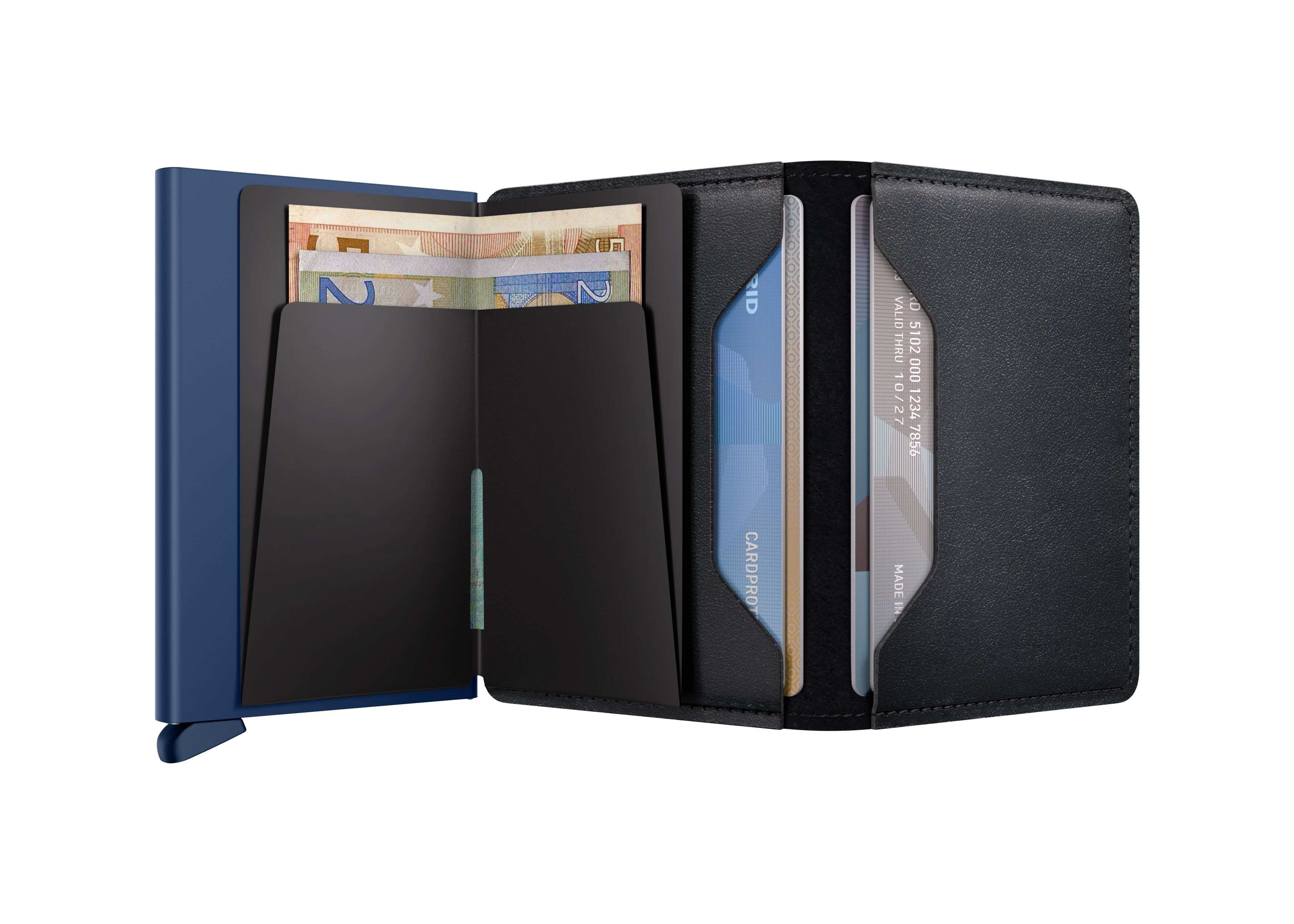 Secrid Slimwallet Original Black-Navy – geöffnet