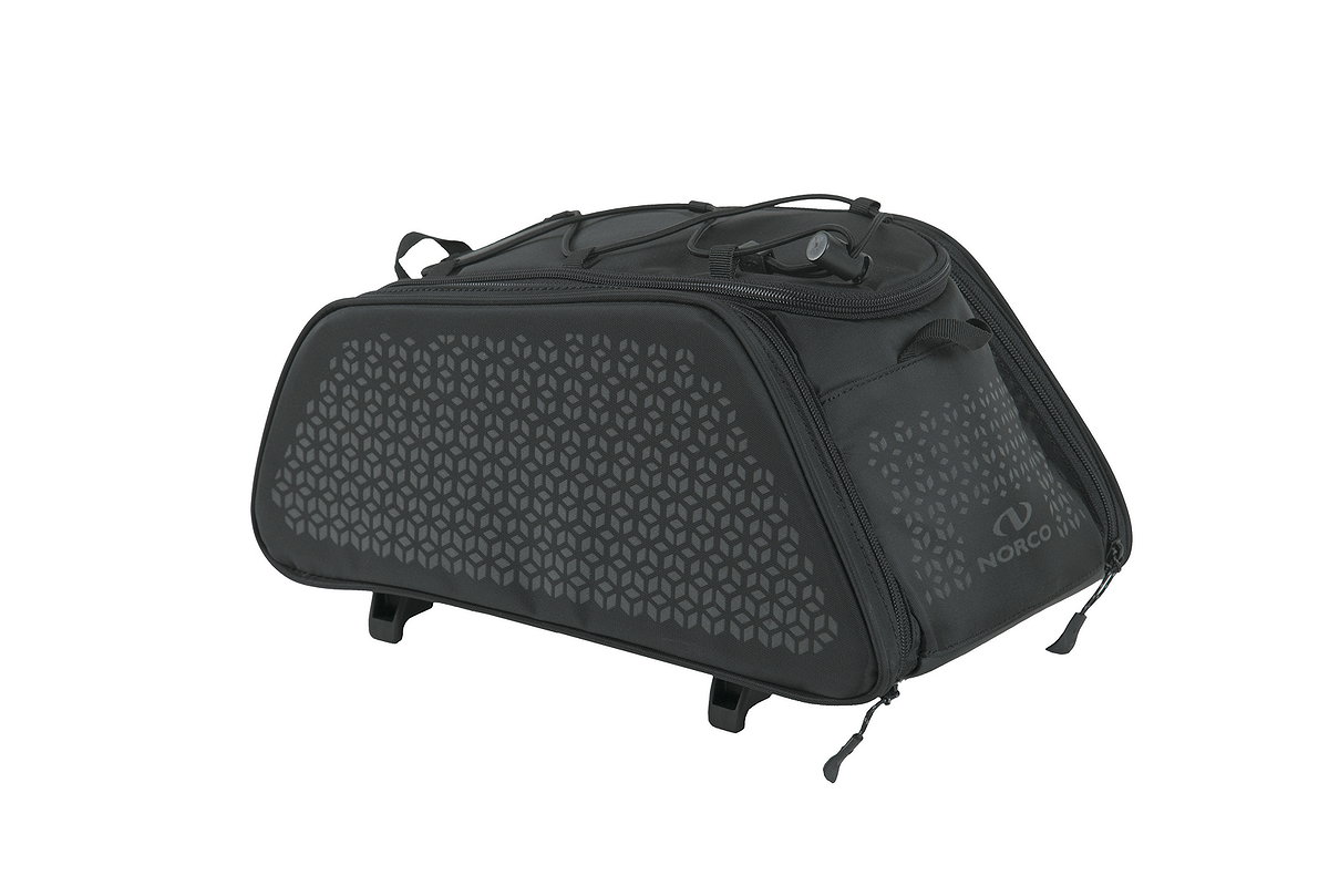 Norco Gepäckträgertasche Tayfort Topklip schwarz mit reflex-dekor