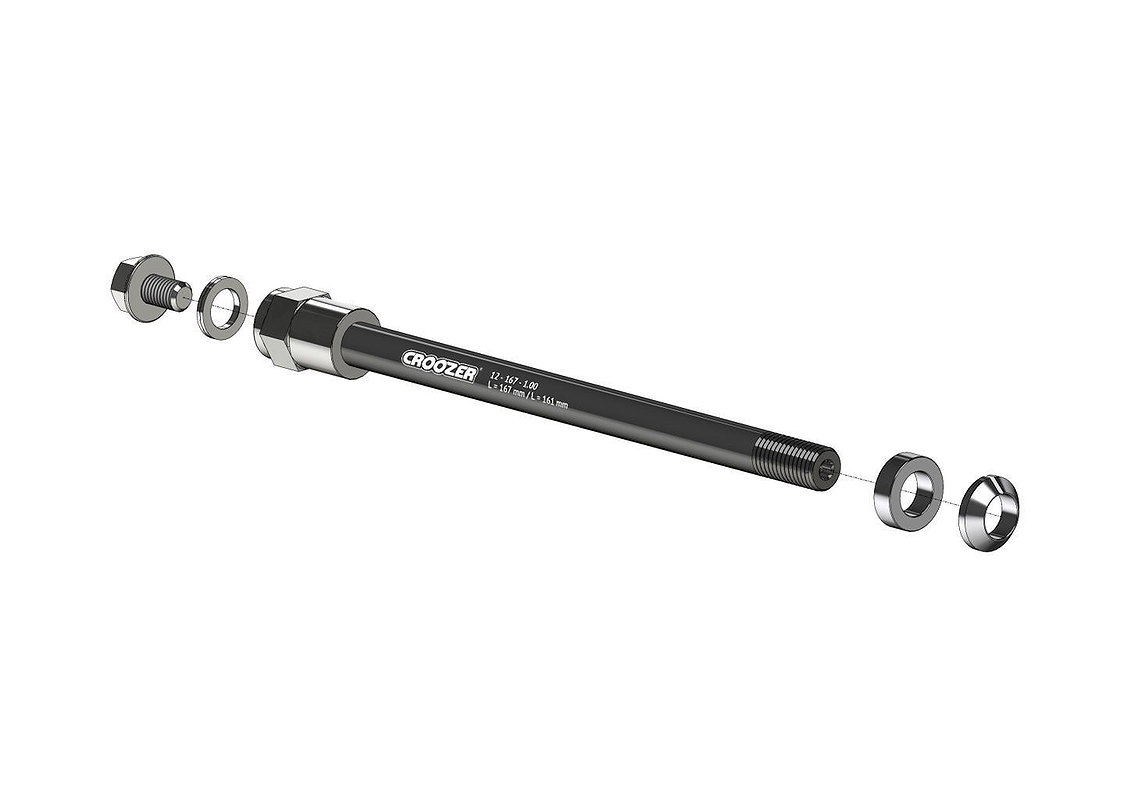 CROOZER Steckachs-Adapter A 12 x 1.0, 161 oder 167 mm Nabenbreite 142/148 mm