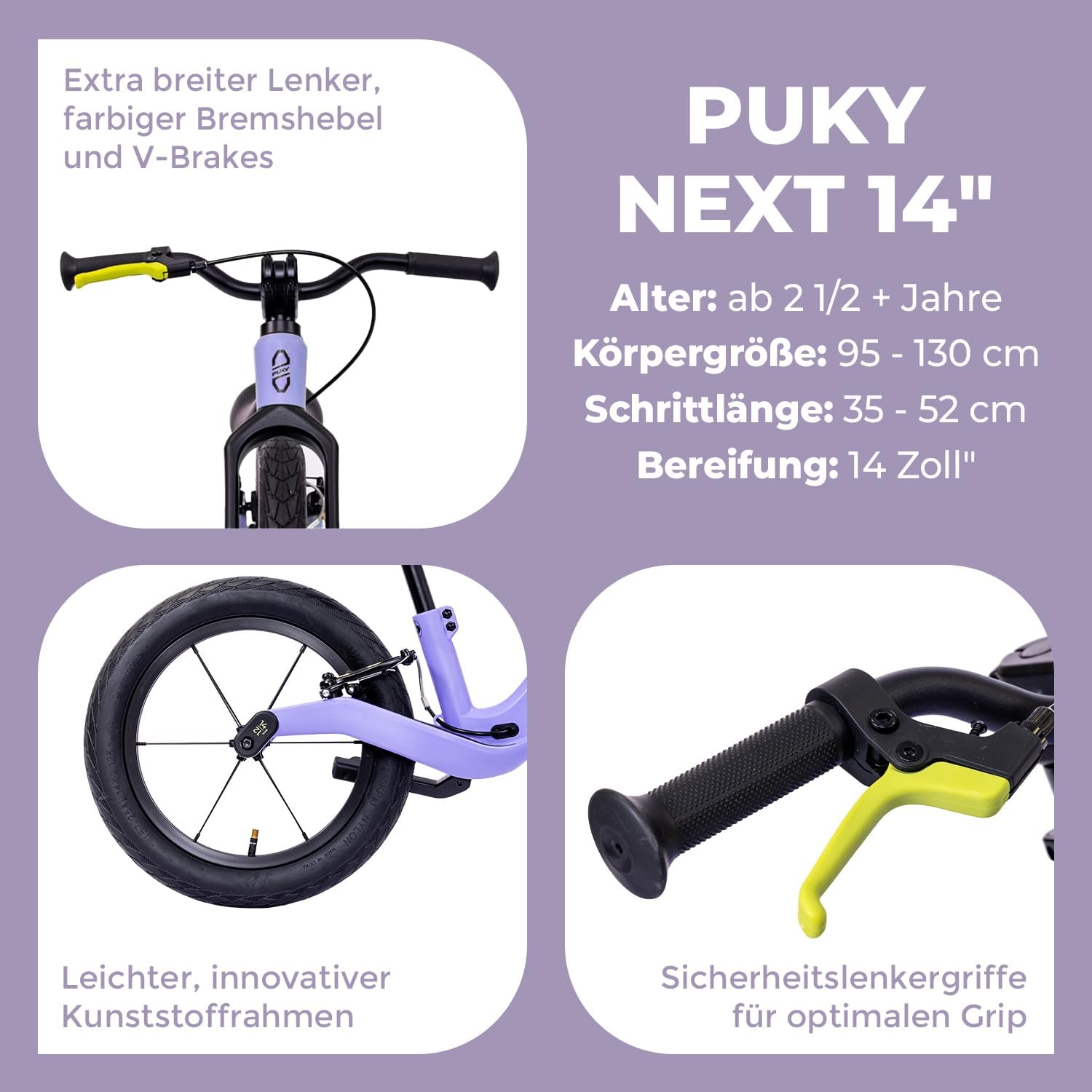 PUKY NEXT 14 Lavender/Black Laufrad 4147 2026