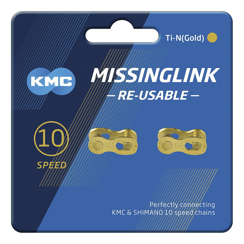 KMC Kettenverschlussglied MissingLink Ti-N 10-fach (5,88 mm) gold 1/2" x 11/128"