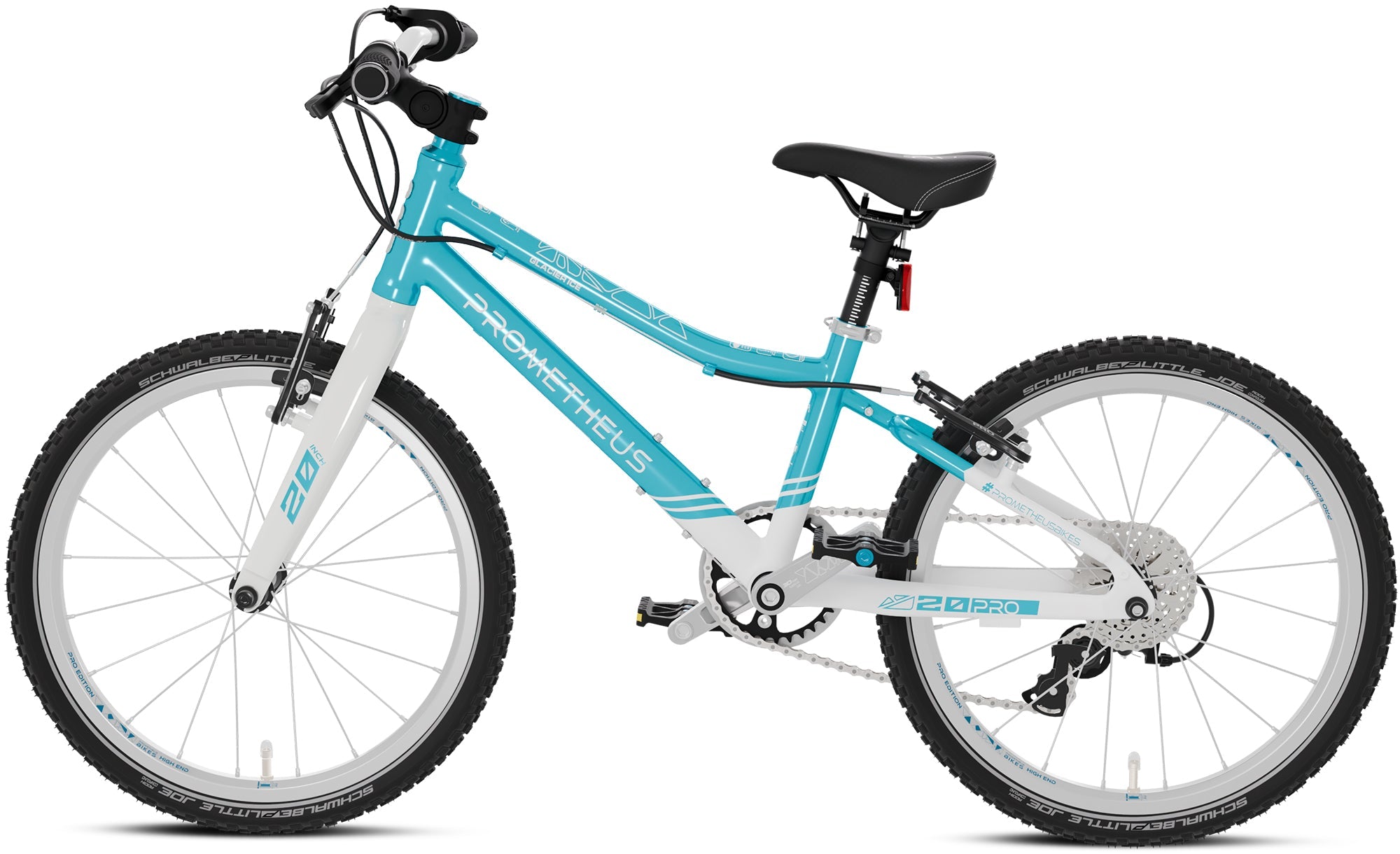 Prometheus PRO 20 Zoll Kinderfahrrad Blau/Weiß (Glacier Ice) – Detail 2