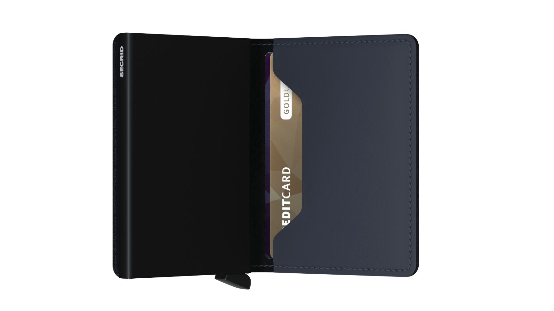 Secrid Slimwallet Matte Nightblue – Schrägansicht