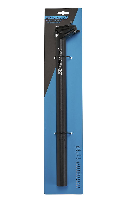 MATRIX Patentsattelstütze SP23 Alu 27,2 mm schwarz-matt 400 mm