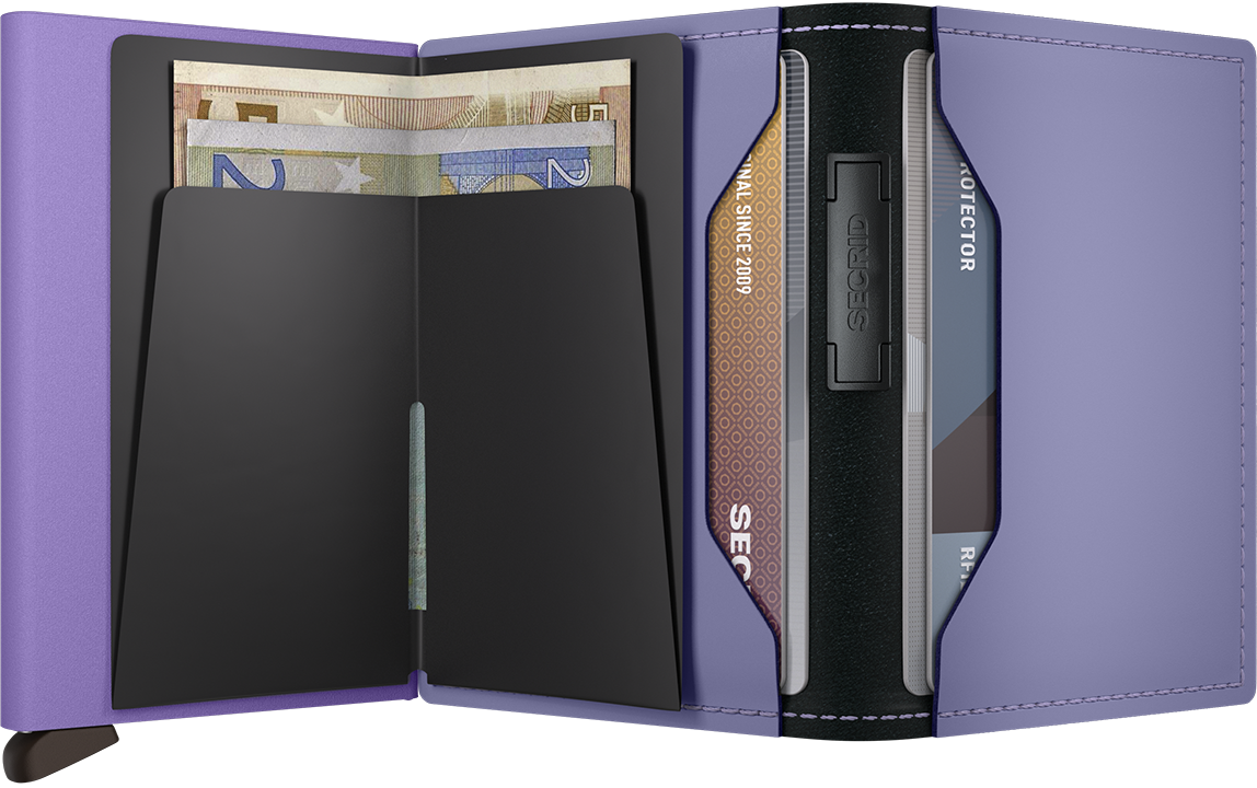 Secrid Bandwallet Matte Lilac-Violet – geöffnet