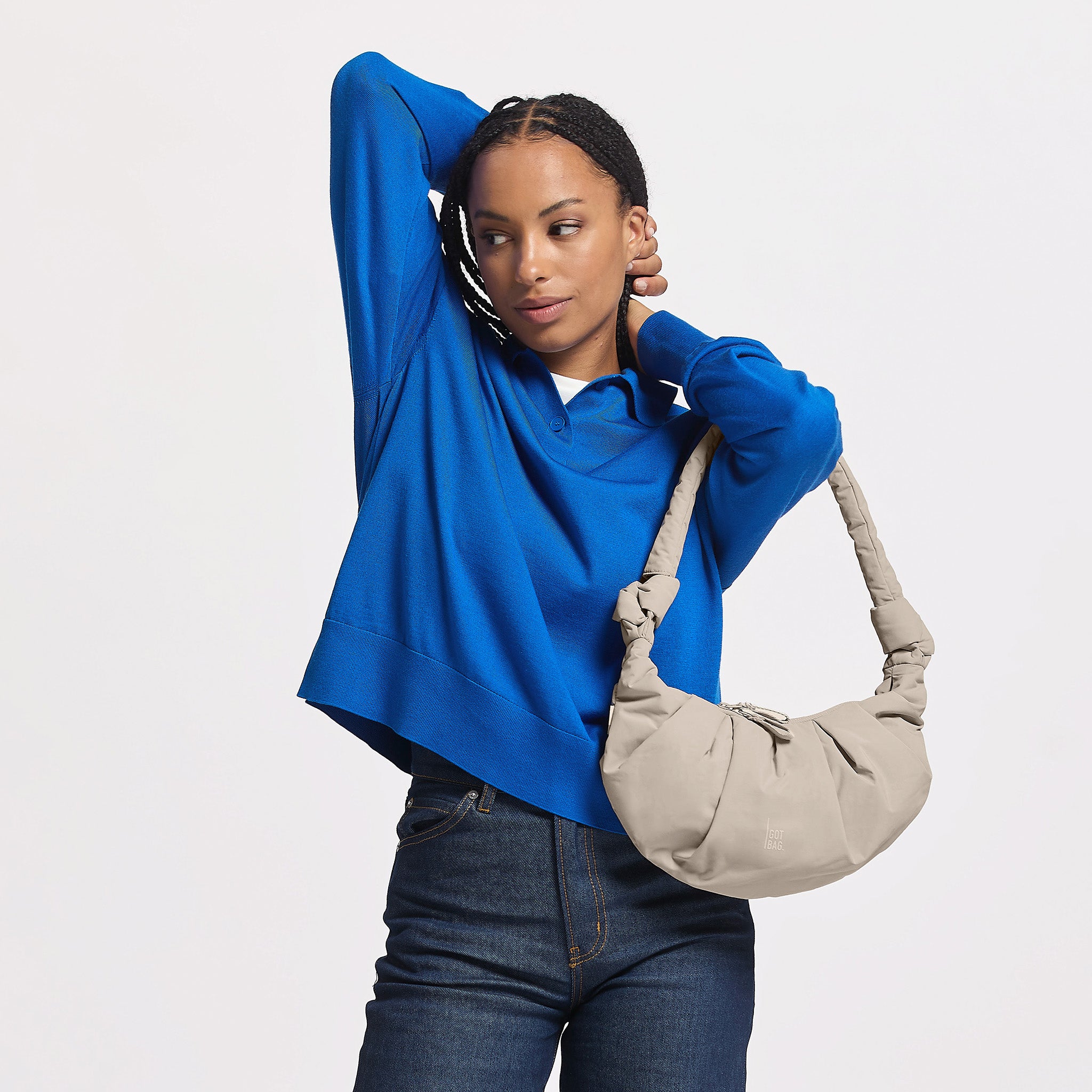 GOT BAG Pleat Moon Bag Small Scallop