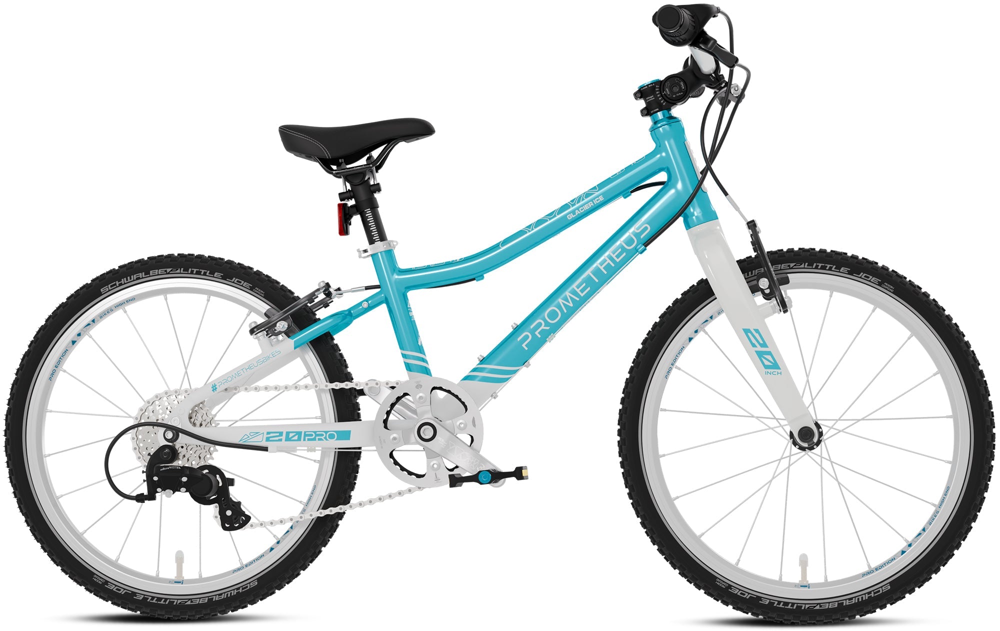 Prometheus PRO 20 Zoll Kinderfahrrad Blau/Weiß (Glacier Ice) – Detail